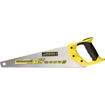 Ножовка универсальная (пила) STAYER Universal 450 мм, 7 TPI, универсальный зуб, рез вдоль и поперек волокон, для средних заготовок, фанеры, ДСП, МДФ 1510-45_z01 купить в Тобольске