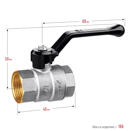 ЗУБР d 1/2, ручка-рычаг, шаровой кран (51322-1/2) купить в Тобольске