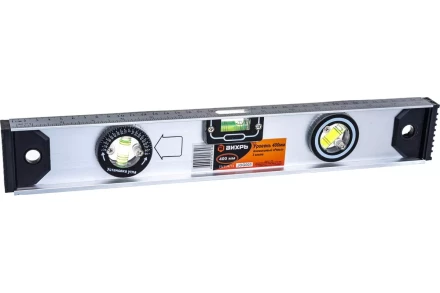 Уровень алюминиевый «Рельс» 400мм 3 глазка фрезерованный Вихрь 900/73/11/4/13 купить в Тобольске