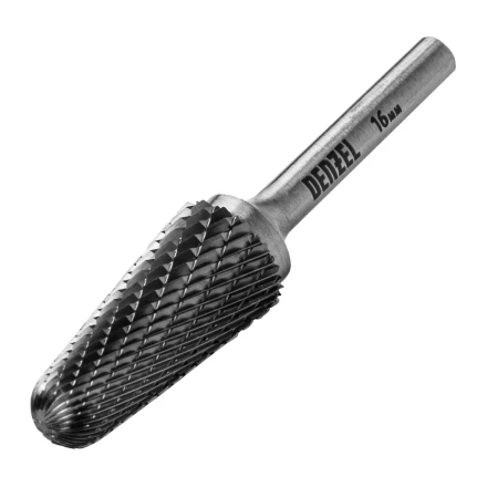 Борфреза по металлу твердосплавная Denzel 72073, коническая закругленная, тип-L, 16 мм купить в Тобольске