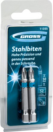 Набор бит РН2х50, сталь S2, 2шт GROSS 11357 купить в Тобольске