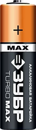 Батарейка ЗУБР &quot;TURBO MAX&quot; щелочная (алкалиновая), тип AA, 1,5В, 4шт на карточке 59206-4C купить в Тобольске