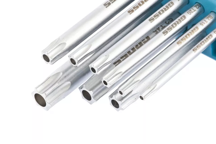 Набор ключей имбусовых TORX-TT T10-T50 удлиненные S2 сатинированные 9 шт Gross 16407 купить в Тобольске