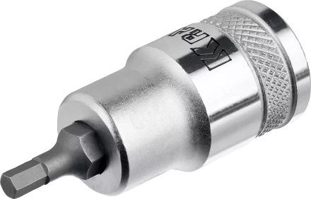 Торцовая бита-головка KRAFTOOL &quot;INDUSTRIE QUALITAT&quot;, материал S2, HEX, сатинированная, 1/2&quot;, H4 27908-04_z01 купить в Тобольске