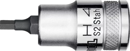 Торцовая бита-головка KRAFTOOL &quot;INDUSTRIE QUALITAT&quot;, материал S2, HEX, сатинированная, 1/2&quot;, H4 27908-04_z01 купить в Тобольске