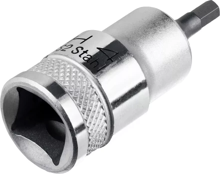 Торцовая бита-головка KRAFTOOL &quot;INDUSTRIE QUALITAT&quot;, материал S2, HEX, сатинированная, 1/2&quot;, H4 27908-04_z01 купить в Тобольске