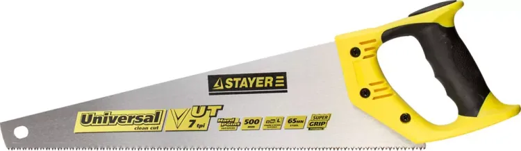 Ножовка универсальная (пила) STAYER Universal 500 мм, 7 TPI, универсальный зуб, рез вдоль и поперек волокон, для средних заготовок, фанеры, ДСП, МДФ 1510-50_z01 купить в Тобольске