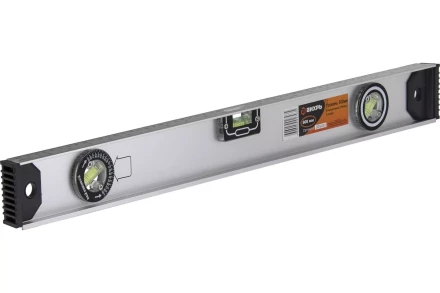 Уровень алюминиевый «Рельс» 600мм 3 глазка фрезерованный Вихрь 900/73/11/4/14 купить в Тобольске