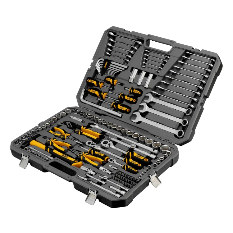 Набор инструментов, 1/2", 1/4", 3/8", CrV, S2, пластиковый кейс, 144 предмета// Denzel 15805 купить в Тобольске