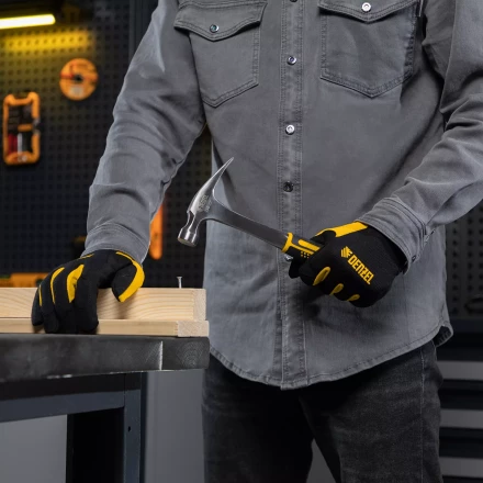 Молоток-гвоздодер 350 г Denzel, цельнометаллический, двухкомпонентная рукоятка 10422 купить в Тобольске