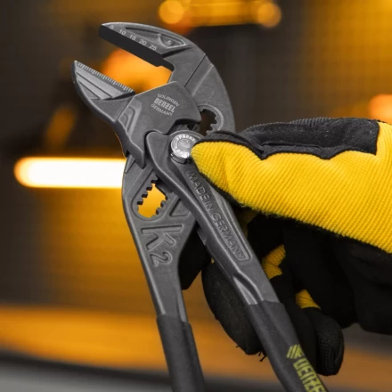 Клещи переставные Denzel 17910, кнопочный механизм, обливные рукоятки, сантехнические, 250 мм купить в Тобольске