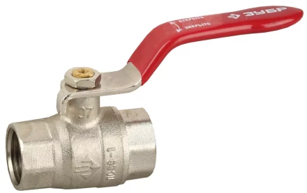 Кран ЗУБР шаровой 5/4&quot; полнопроходной &quot;мама-мама&quot;, ручка, никелированная латунь 51350-N-5/4 купить в Тобольске