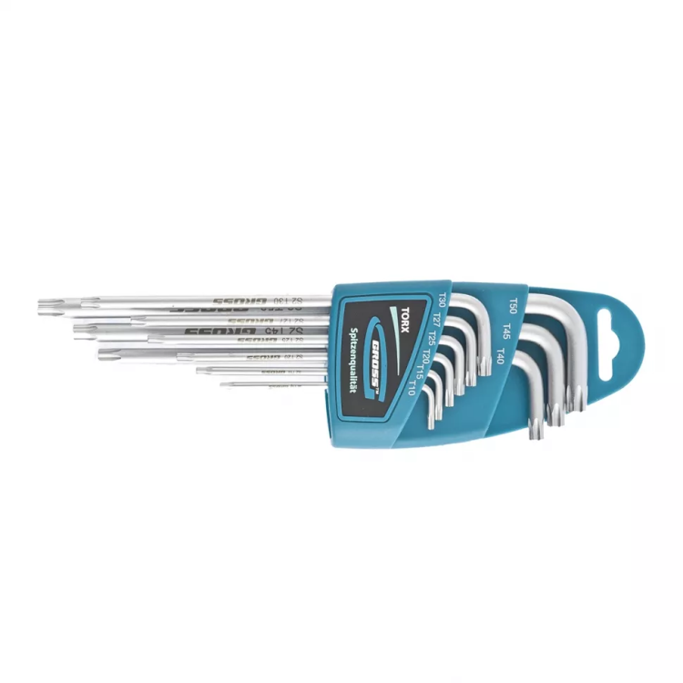 Набор ключей имбусовых TORX-TT T10-T50 экстра-длинные S2 сатинированные 9 шт Gross 16408 купить в Тобольске