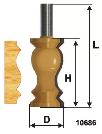 Фреза по дереву кромочная фигурная 32х57 №3 твердосплав ц/хв 12 ЭНКОР 10686 купить в Тобольске
