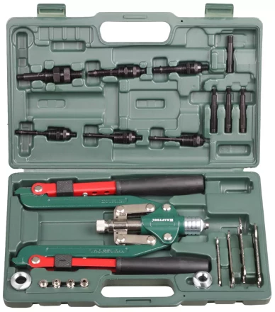 Заклепочник складной, KRAFTOOL &quot;RS-77&quot; 31182, резьбовые М4,М5,М6,М8,М10,М12, вытяжные d=2,4-6,4 мм и штифты М4,М5,М6,М8, из Al, стали, нерж стали 31182 купить в Тобольске