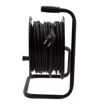 Удлинитель силовой 50 м, 16А, тип УХ10, ПВС, на кабельной катушке, 4 розетки без заземления Сибртех 95865 купить в Тобольске