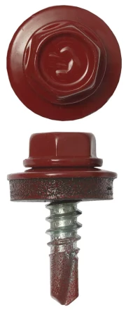 Саморезы ЗУБР &quot;ПРОФЕССИОНАЛ&quot; окраш., RAL 3003 рубин.-красн., для крепл. кров. матер. к металл. констр. , 5.5x19мм, 2500шт 4-300310-55-019-3003 купить в Тобольске