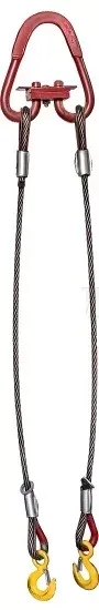 Строп канатный двухветвевой 2СК 12.5 т L=4.5 м Звено РТ-3 с кч din 11.0 т опрессовка