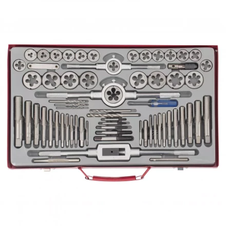 Набор метчиков и плашек М2-М20 65 шт металлический кейс Matrix 773065 купить в Тобольске