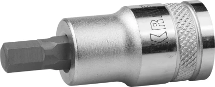 Торцовая бита-головка KRAFTOOL &quot;INDUSTRIE QUALITAT&quot;, материал S2, HEX, сатинированная, 1/2&quot;, H7 27908-07_z01 купить в Тобольске