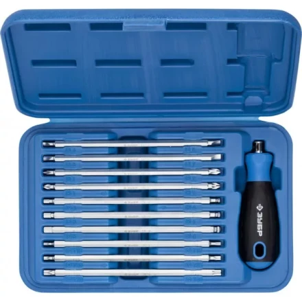 Набор ЗУБР: Отвертка с 2сторонними стержнями, пластик бокс, хромованадиевая сталь, 11 предметов, 175мм 25426-H11 купить в Тобольске