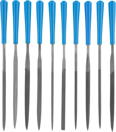 Набор ЗУБР &quot;ЭКСПЕРТ&quot;: Надфили, пластмассовая ручка, насечка 2 = Бархатная, с чехлом, 100мм, 10шт 16023-2-H10 купить в Тобольске