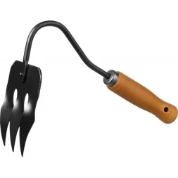 GRINDA PROLine. Грабли-рыхлитель 3-хзубые с деревянной ручкой 120х86х265мм 421514