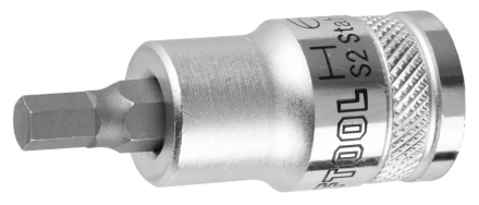 Торцовая бита-головка KRAFTOOL &quot;INDUSTRIE QUALITAT&quot;, материал S2, HEX, сатинированная, 1/2&quot;, H6 27908-06_z01 купить в Тобольске