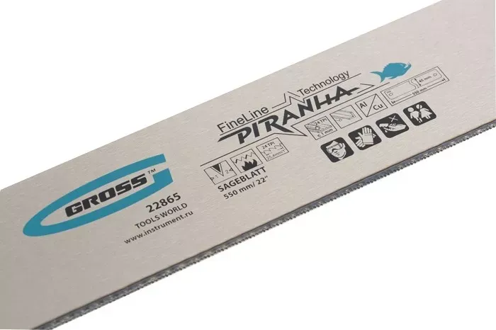 Пильное полотно для прецизионного стусла "Piranha" 550 мм каленый зуб 2D 24 TPI Gross 22865 купить в Тобольске