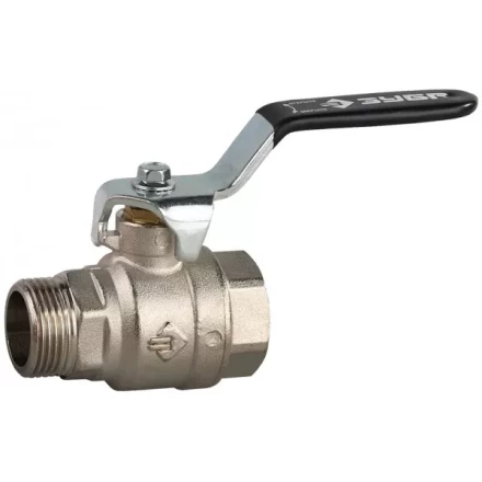 Кран шаровой ЗУБР полнопроходной &quot;мама-папа&quot;, ручка, хромиров латунь, 3/4&quot; 4-51321-C-3/4 купить в Тобольске