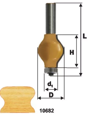 Фреза по дереву кромочная фигурная для перил 31.8х38 твердосплав ц/хв 12 ЭНКОР 10682 купить в Тобольске