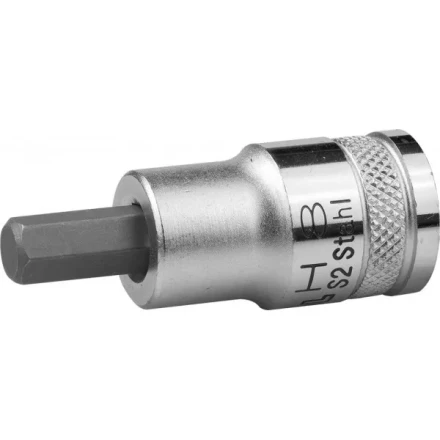Торцовая бита-головка KRAFTOOL &quot;INDUSTRIE QUALITAT&quot;, материал S2, HEX, сатинированная, 1/2&quot;, H8 27908-08_z01 купить в Тобольске