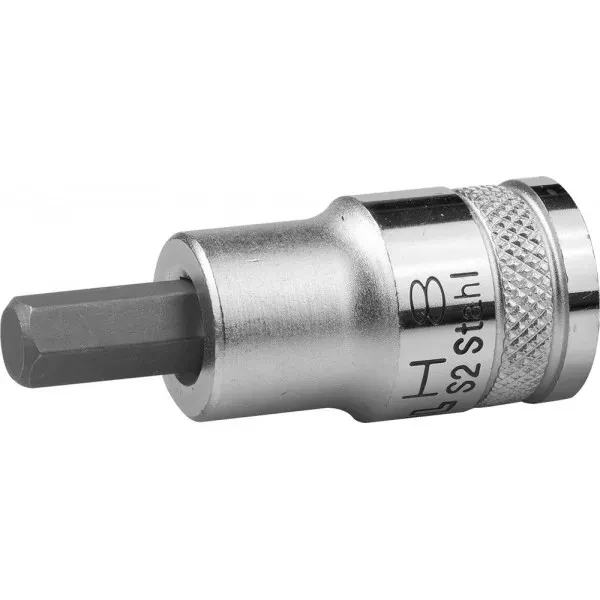 Торцовая бита-головка KRAFTOOL "INDUSTRIE QUALITAT", материал S2, HEX, сатинированная, 1/2", H8 27908-08_z01 купить в Тобольске