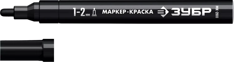 ЗУБР МК-200 черный, 1 мм маркер-краска (06326-2) купить в Тобольске