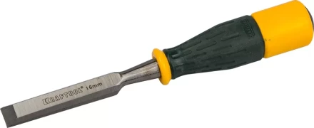 Стамеска KRAFTOOL &quot;EXPERT&quot; упрочненное полотно, ударочпрочная двухкомп ручка, стальной затыльник для ударных работ,16мм 1815-16_z01 купить в Тобольске