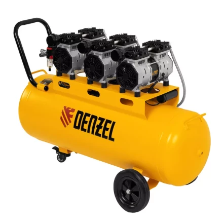 Компрессор безмасляный, малошумный DLS 1800/100,1800 Вт, 3x600, 100 л, 345 л/мин// Denzel 58028 купить в Тобольске