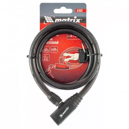 Замок тросовый универсальный 10 х 960 мм Matrix 91832 купить в Тобольске