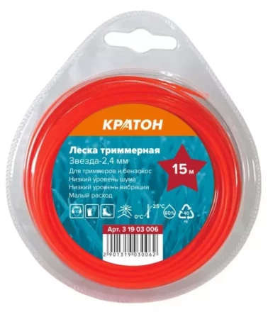 Леска триммерная Кратон Звезда-2,4мм 3 19 03 006 купить в Тобольске