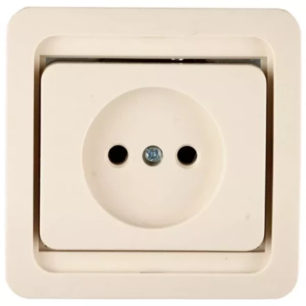 Розетка СВЕТОЗАР &quot;ГАММА&quot; одинарная, цвет бежевый, 16А/~250В SV-54100-B купить в Тобольске