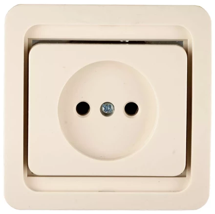 Розетка СВЕТОЗАР &quot;ГАММА&quot; одинарная, цвет бежевый, 16А/~250В SV-54100-B купить в Тобольске