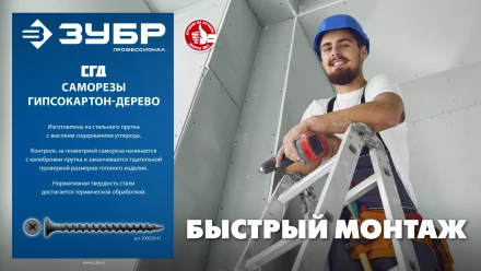ЗУБР СГД 41 х 3.5 мм, саморез гипсокартон-дерево, фосфат., 12.44 кг (300030-41) купить в Тобольске