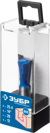 ЗУБР 25.4 x 26 мм, угол 14°, фреза пазовая фасонная Ласточкин Хвост, Профессионал (28748-25.4) купить в Тобольске