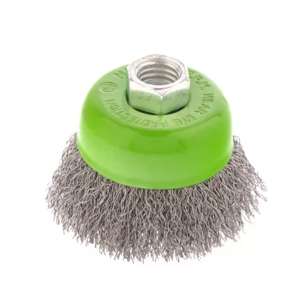 Щетка для УШМ, 65 мм, М14, &quot;чашка&quot;, витая проволока 0.3 мм Сибртех 746037 купить в Тобольске