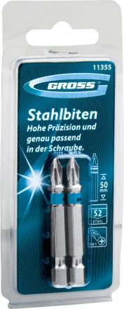 Набор бит РН3х50, сталь S2, 2шт GROSS 11359 купить в Тобольске
