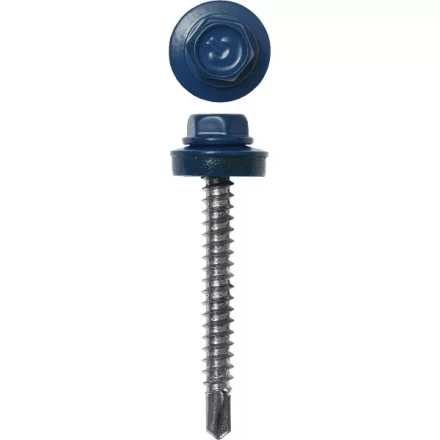 Саморезы ЗУБР окраш., RAL 5005 синий насыщен., для крепл. кров. матер. к дерев. обреш., 4.8x60мм, 200шт 4-300315-48-060-5005 купить в Тобольске