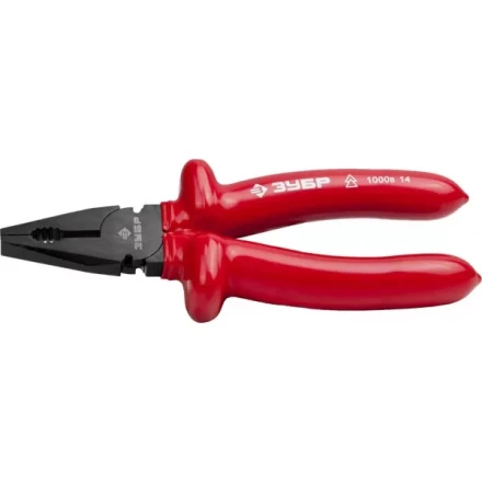 Плоскогубцы ЗУБР &quot;МАСТЕР&quot; &quot;ЭЛЕКТРИК&quot; комбинированные, диэлектрические, высоковольтные до ~1000В, 180мм 2214-1-18_z02 купить в Тобольске