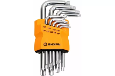 Набор ключей имбусовых Вихрь Torx , 9 шт, T10-T50 73/6/5/12 купить в Тобольске