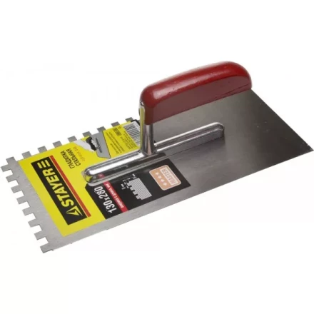 Гладилка STAYER &quot;MASTER&quot; стальная с деревянной ручкой, зубчатая, 8х8мм 0801-08 купить в Тобольске