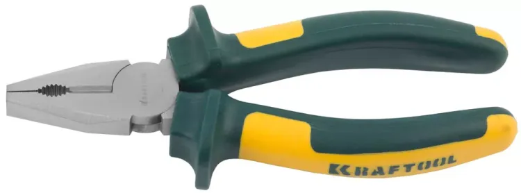 Плоскогубцы KRAFTOOL"KRAFT-MAX"комб,Cr-Mo,маслобензост двухкомп рукоятки,шарнирное соединение с повыш износост,160мм 22011-1-16 купить в Тобольске