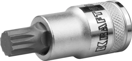 Торцовая бита-головка KRAFTOOL &quot;INDUSTRIE QUALITAT&quot;, материал S2, SPLINE, сатинированная, 1/2&quot;, M10 27911-10_z01 купить в Тобольске